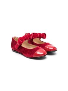 ELIE SAAB JUNIOR ballerines en cuir à attache scratch - Rouge