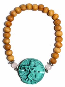 Sandalwood Elastische Armband Turquoise Krishna