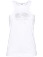 Stella McCartney floral-embroidered cotton tank top - Blanc