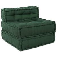 vidaXL Poef modulair 70x70x54 stof groen, bank, converteerbare bank, stoffen bank, modulaire bank, pallet kussen, vloer bank, bank, armloze bank