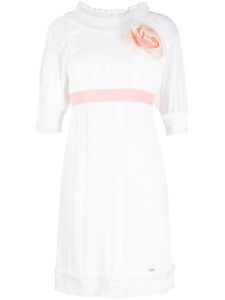 CHANEL Pre-Owned robe à appliques fleurs - Blanc