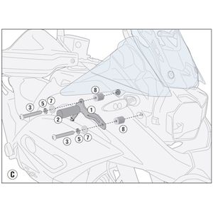 GIVI Montagekit voor spotlights S310 of S322, Montagesteun mist- en verstralers de moto, LS5134