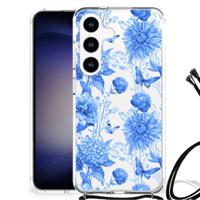 Case voor Samsung Galaxy S24 Flowers Blue - thumbnail