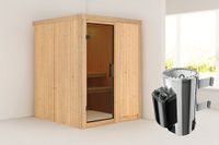 Karibu | Minja Sauna | Antracietglas | Kachel 3,6 kW Geïntegreerde Bediening