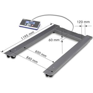 Kern UIB 600K-1 UIB 600K-1 Palletweegschaal Weegbereik (max.) 600 kg Resolutie 200 g werkt op batterijen, werkt op het lichtnet (optioneel) Meerdere kleuren