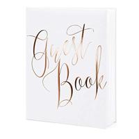 Gastenboek wit rose gold letters