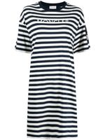 Moncler striped logo-print dress - Bleu - thumbnail