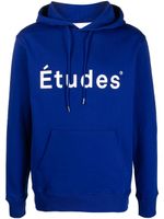 Etudes hoodie en coton biologique à logo imprimé - Bleu