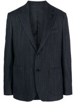 Lardini blazer en laine mélangée à simple boutonnage - Bleu