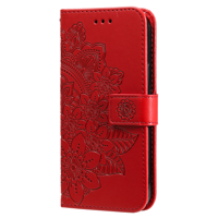 iPhone 16 hoesje - Bookcase - Pasjeshouder - Portemonnee - Bloemenprint - Kunstleer - Rood