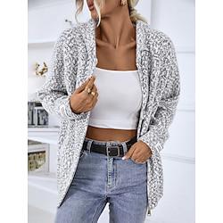 Dames Trui met rits Trui Jas Casual trui Strakke ronde hals breien Vetoketju Capuchon Herfst Winter Buiten Dagelijks Weekend Casual Zacht Lange mouw Geometrisch Paisley Blozend Roze Beige Lightinthebox