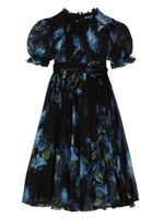 Dolce & Gabbana Kids robe à imprimé Bellflower - Noir