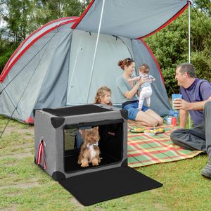 Draagbare Hondenkist met Afneembare Pad en Tas Kattenbox van Oxford-Weefsel en Metalen Frame Opvouwbaar 65 x 45 x 45 cm