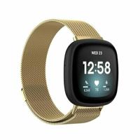 By Qubix - Compatible met Fitbit Versa 3/4 & Sense 1/2 milanese bandje - Small - Goud - Compatible fitbit bandje