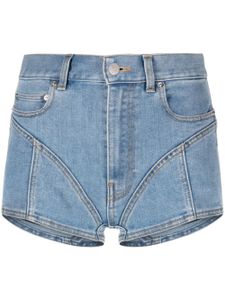 Mugler short en jean Spiral - Bleu