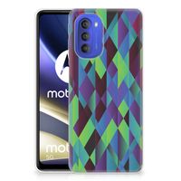 Motorola Moto G51 5G TPU Hoesje Abstract Green Blue - thumbnail