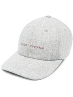 Brunello Cucinelli casquette à logo brodé - Gris - thumbnail