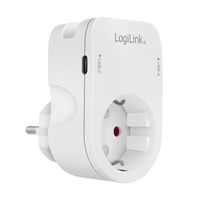 LogiLink PA0259 Contactdoos Met USB-laaduitgang, Kinderbeveiliging, Overspanningsbeveiliging IP20 - thumbnail