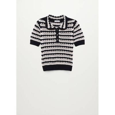Mango gebreide top zwart/wit