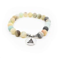 Edelsteen Armband Amazoniet Mala Elastisch met Boeddha