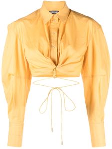 Jacquemus chemise La Chemise Plidao à coupe crop - Jaune