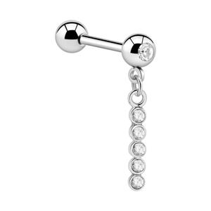 Jeweled Barbell with Charm Chirurgisch staal 316L / Belegde messing Barbells