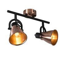 QAZQA - Modern Klassieke spot koper - Jos 2 | Woonkamer | Slaapkamer | Keuken - Metaal Langwerpig - E14 Geschikt voor LED - Max. 2 x 40 Watt