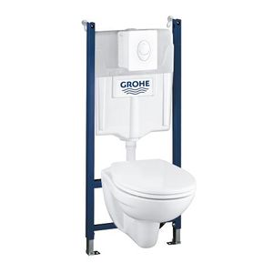 Grohe QuickFix Lecico Perth toiletset met hangtoilet wit bedieningspaneel en Rapid SL inbouwreservoir