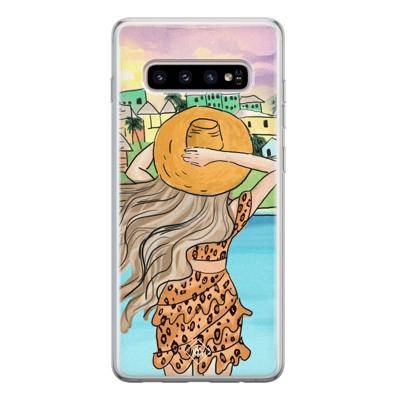 Samsung Galaxy S10 siliconen hoesje - Sunset girl Samsung Galaxy S10 siliconen hoesje - Sunset girl