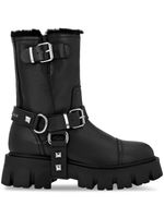 Philipp Plein bottines en cuir à détails de clous - Noir