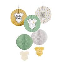 Amscan Hello Baby hangende decoratie, 5 stuks