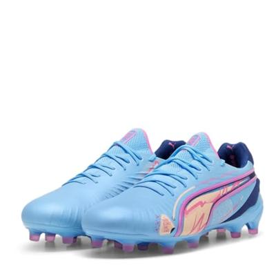 Puma Heren King Ultimate Launch Firm Ground Voetbalschoenen, Blauw Roze, 43 EU