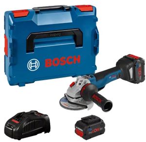 Bosch Blauw GWS 18V-10 PSC Accu Haakse Slijper | 2 x 5.5 Ah accu + Snellader | In L-Boxx 136 06019G3F0E