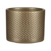 Mica Decorations Plantenpot - goud - relief - keramiek - 12 x 10 cm - Plantenpotten