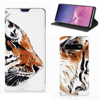 Bookcase Samsung Galaxy S10 Watercolor Tiger - thumbnail