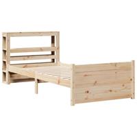 vidaXL Bedframe met hoofdbord massief grenenhout 90x200 cm