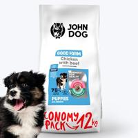 JOHN DOG Good Form Puppy Chicken with Beef - Dry Dog Food - 12 kg