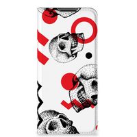 Mobiel BookCase OPPO A54 5G | A74 5G | A93 5G Skull Red