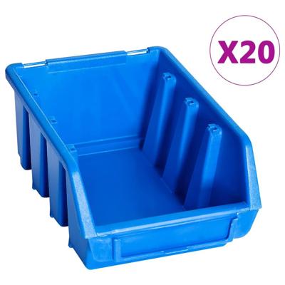 VidaXL Stapelbakken 20 st kunststof blauw VidaXL Stapelbakken 20 st kunststof blauw