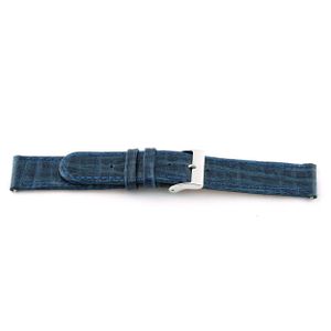 Horlogeband Universeel C600 Leder Blauw 12mm