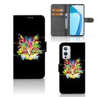 OnePlus 9 Leuk Hoesje Cat Color - thumbnail