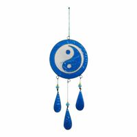 Raamdecoratie Ying Yang Blauw