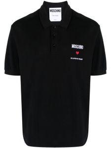 Moschino polo en coton à logo brodé - Noir