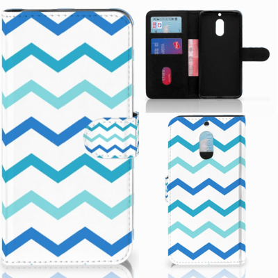 Nokia 6 Telefoon Hoesje Zigzag Blauw
