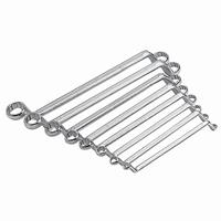 Ironside 113110 Double Ring Spanner Set 8 stuks van chroom-vanadiumstaal, meerkleurig