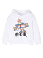 Moschino Kids hoodie à imprimé graphique - Blanc