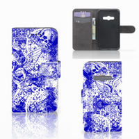 Telefoonhoesje met Naam Samsung Galaxy Xcover 3 | Xcover 3 VE Angel Skull Blauw - thumbnail