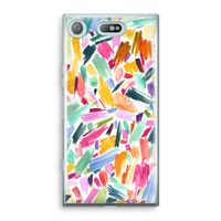 Watercolor Brushstrokes: Sony Xperia XZ1 Compact Transparant Hoesje - thumbnail