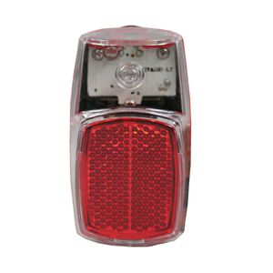 1x Fietsverlichting / achterlicht LED spatbordmontage met reflector 8 x 4 cm