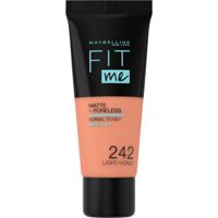 Maybelline Fit Me Matte and Poreless Foundation Medium/Dark 242 Light Honey - Medium tot donkere huid, neutrale tot roze ondertoon